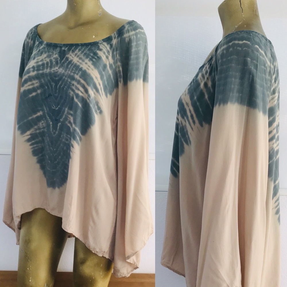BLU MOON Boho Angel Sleeve CAFTAN Hippie Tunic TOP Small - Picture 5 of 16